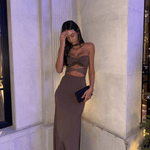 Monique Maxi Dress Brown - Endless - UAE Rental and Resale for Women's Fashion