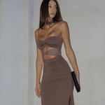Monique Maxi Dress Brown - Endless - UAE Rental and Resale for Women's Fashion
