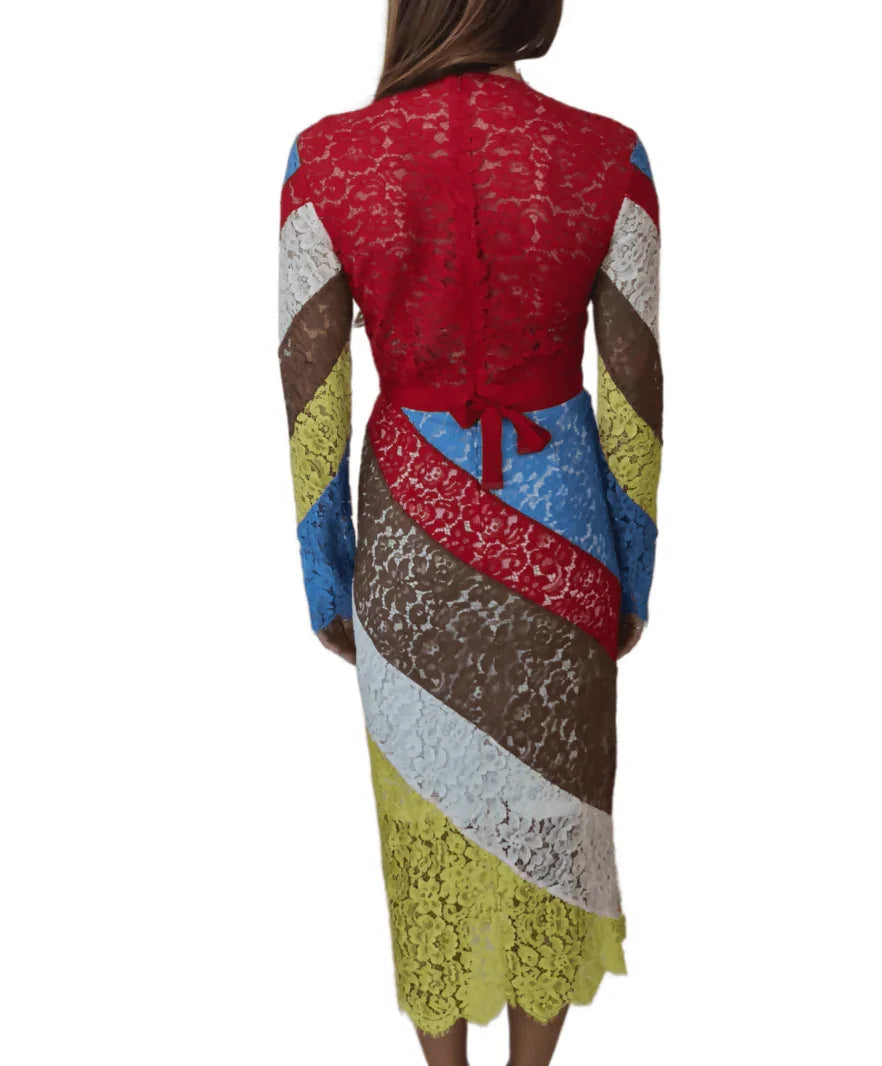 Multi Lace Midi Dress - Endless - UAE Rental and Resale for Women's Fashion