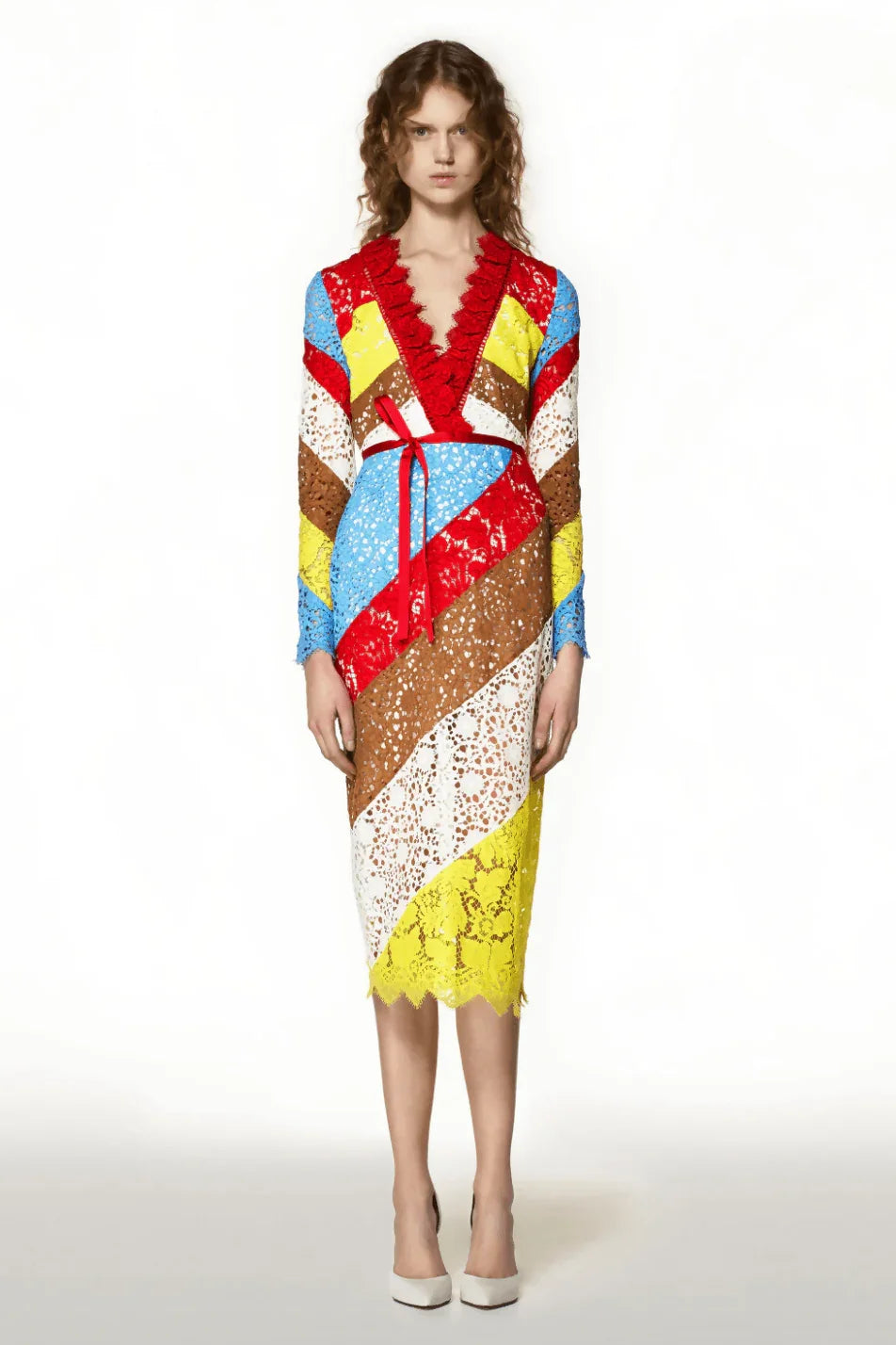 Multi Lace Midi Dress - Endless - UAE Rental and Resale for Women's Fashion