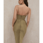 Myrna Olive Corset Slip Dress - Endless - UAE Rental and Resale for Women's Fashion