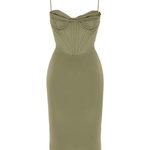 Myrna Olive Corset Slip Dress - Endless - UAE Rental and Resale for Women's Fashion
