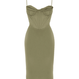 Myrna Olive Corset Slip Dress - Endless - UAE Rental and Resale for Women's Fashion