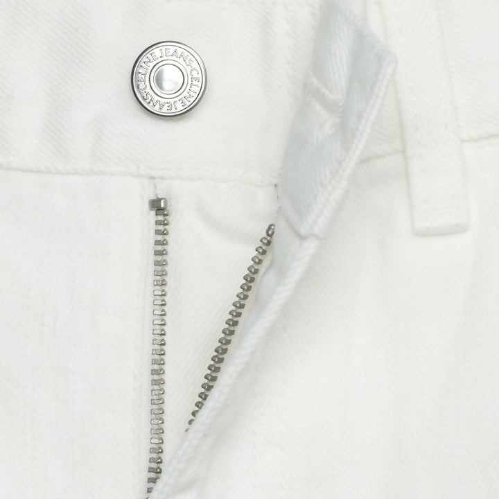 Folded white denim jeans with visible back pocket detail — Celine | Endless UAE