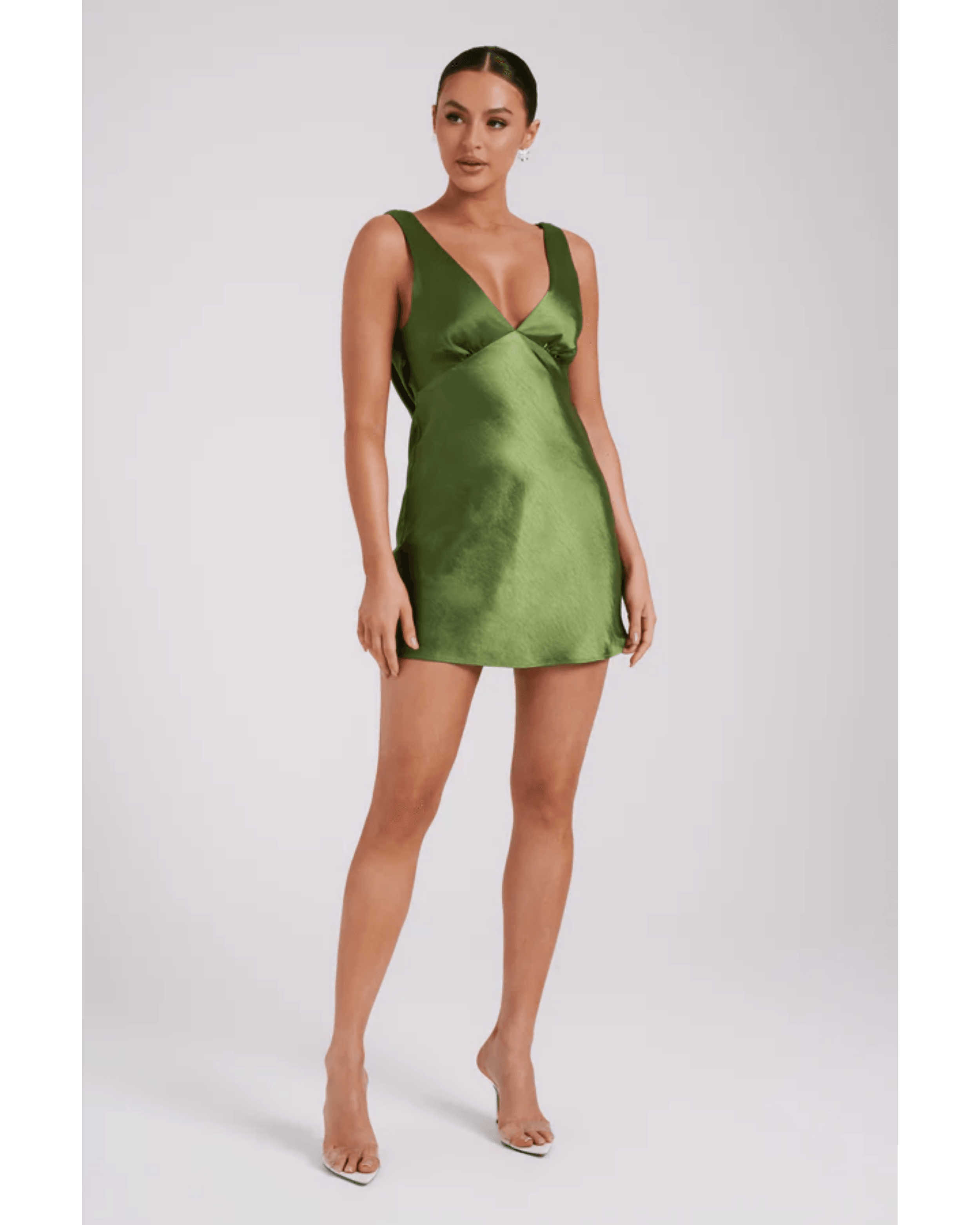 Nadia Satin Mini Dress With Cowl Back - Endless - UAE Rental and Resale for Women's Fashion