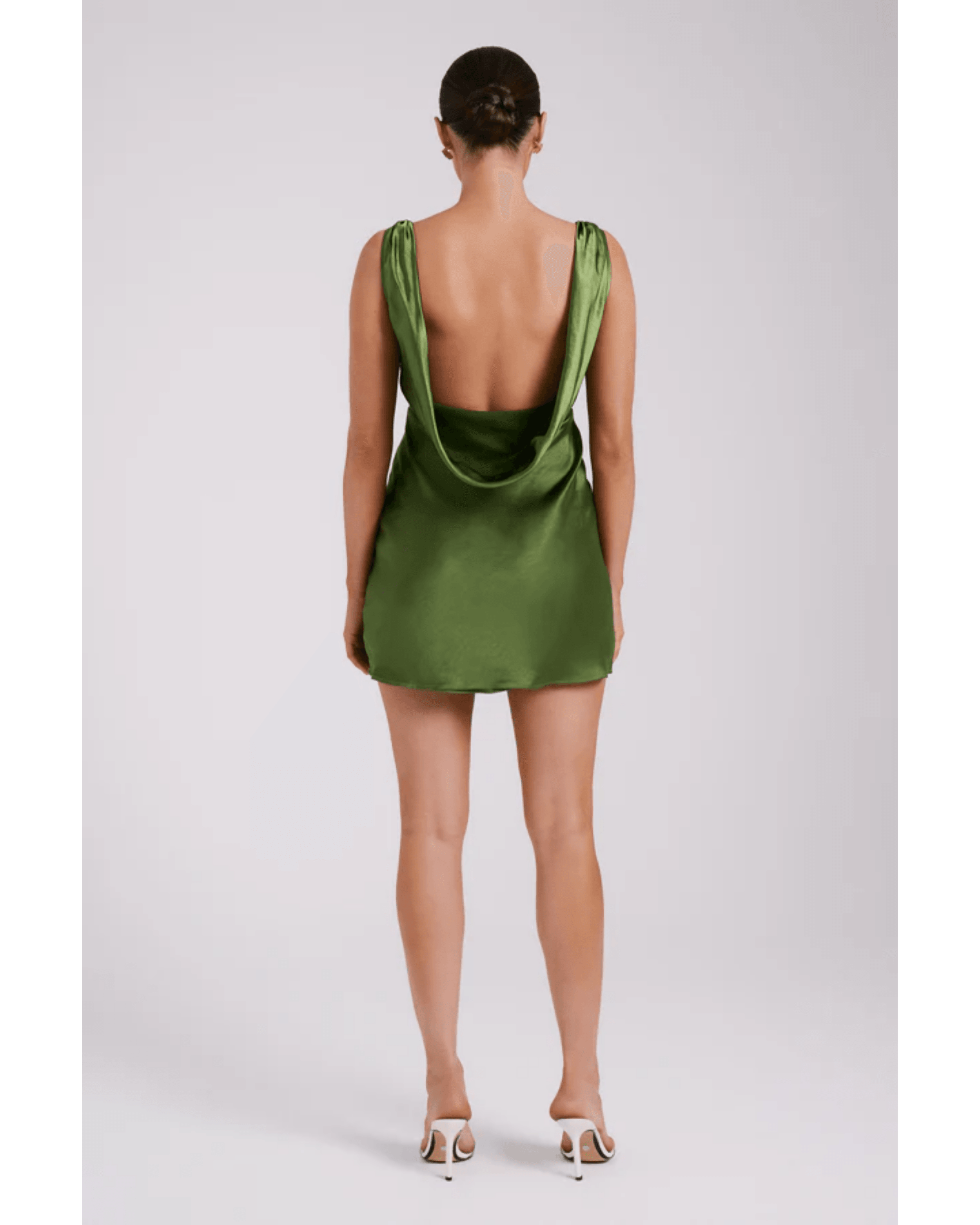 Nadia Satin Mini Dress With Cowl Back - Endless - UAE Rental and Resale for Women's Fashion