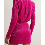 Naha Wrap-Effect Sequined Tulle Mini Shirt Dress - Endless - UAE Rental and Resale for Women's Fashion