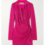 Naha Wrap-Effect Sequined Tulle Mini Shirt Dress - Endless - UAE Rental and Resale for Women's Fashion