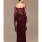 Nash Diamante Off Shoulder Maxi Dress - Endless - UAE Rental and Resale for Women's Fashion