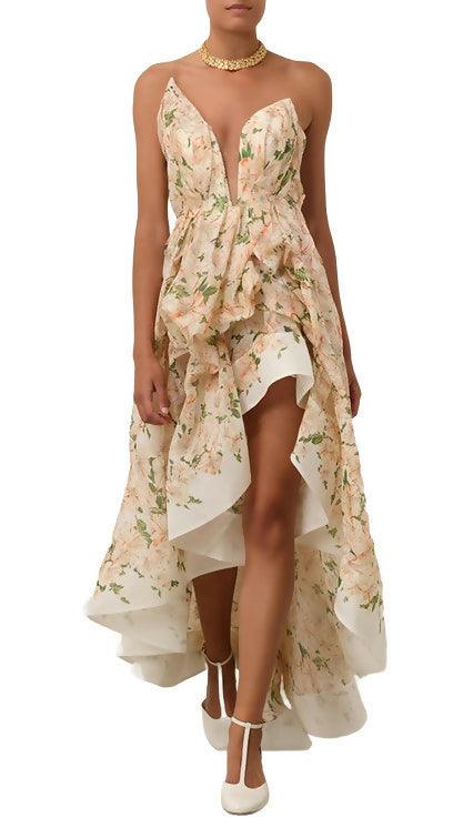 Natura Draped Midi Dress in Silk Linen Organza - Endless