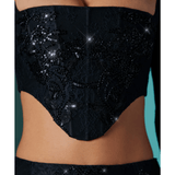 Neve Long Sleeve Corset Top & Romy Embellished Mini Skirt Set - Endless - UAE Rental and Resale for Women's Fashion
