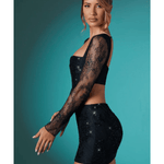 Neve Long Sleeve Corset Top & Romy Embellished Mini Skirt Set - Endless - UAE Rental and Resale for Women's Fashion