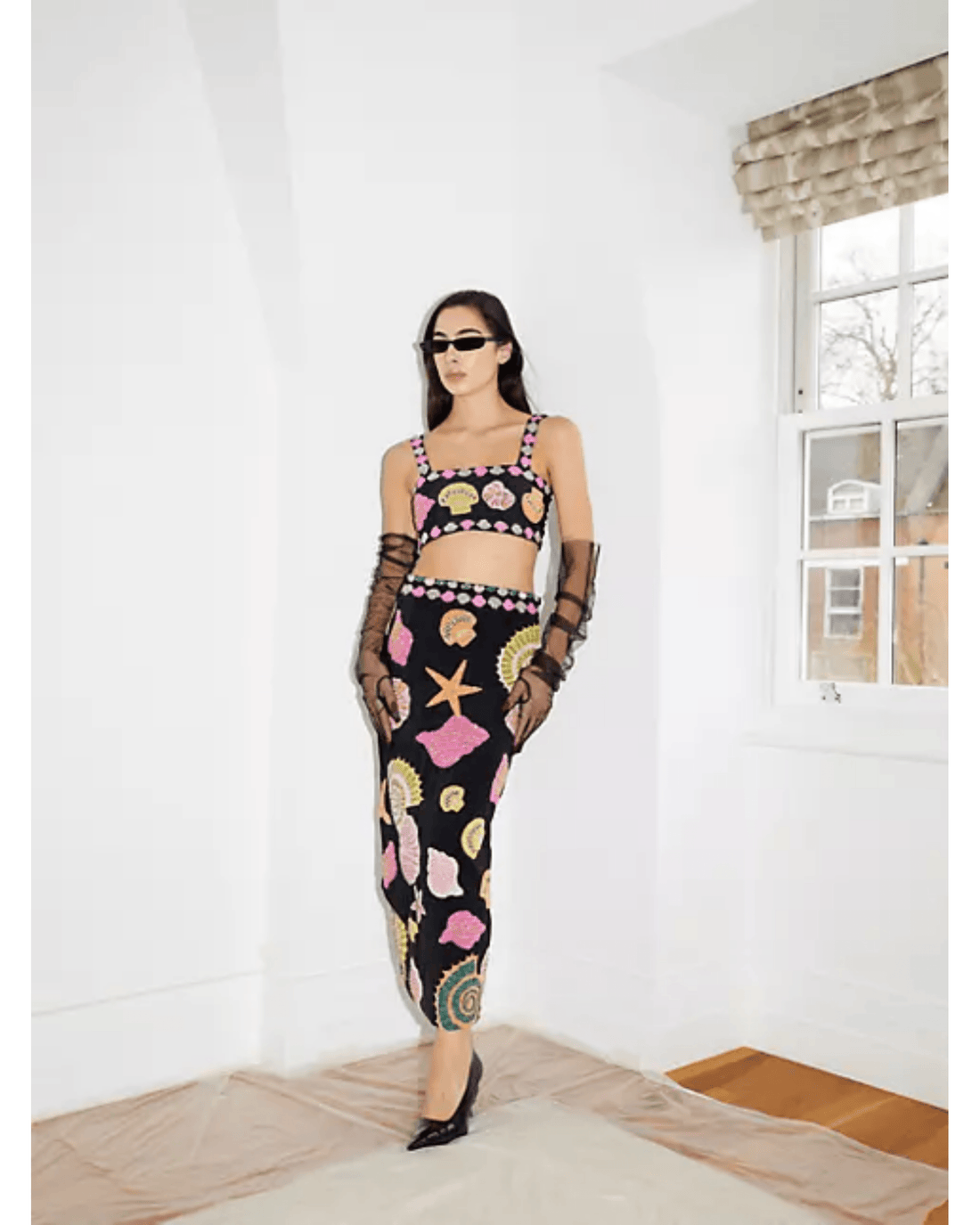 New York Seashell Hand-Beaded Co-ord Set - Endless - UAE Rental and Resale for Women's Fashion