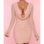 Nice Long Sleeve Deep Plunge Mini Dress - Endless - UAE Rental and Resale for Women's Fashion