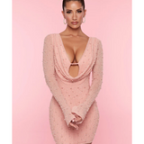 Nice Long Sleeve Deep Plunge Mini Dress - Endless - UAE Rental and Resale for Women's Fashion