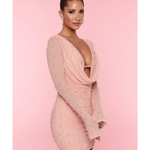 Nice Long Sleeve Deep Plunge Mini Dress - Endless - UAE Rental and Resale for Women's Fashion