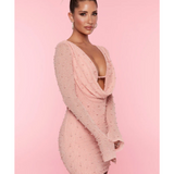 Nice Long Sleeve Deep Plunge Mini Dress - Endless - UAE Rental and Resale for Women's Fashion