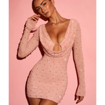 Nice Long Sleeve Deep Plunge Mini Dress - Endless - UAE Rental and Resale for Women's Fashion