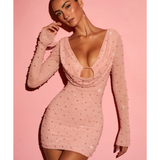 Nice Long Sleeve Deep Plunge Mini Dress - Endless - UAE Rental and Resale for Women's Fashion