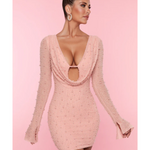 Nice Long Sleeve Deep Plunge Mini Dress - Endless - UAE Rental and Resale for Women's Fashion