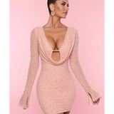 Nice Long Sleeve Deep Plunge Mini Dress - Endless - UAE Rental and Resale for Women's Fashion