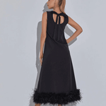 Nisha Feather Hem Sleeveless Party Dress - Endless - UAE Rental and Resale for Women's Fashion