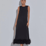 Nisha Feather Hem Sleeveless Party Dress - Endless - UAE Rental and Resale for Women's Fashion