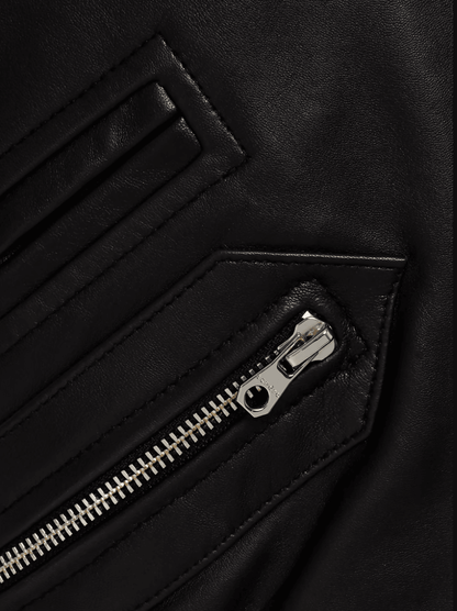 Nubuck-Paneled Leather Bomber Jacket - Endless