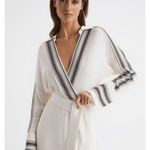 Nyla Side Stripe Tie Front Midi Dress - Endless - UAE Rental and Resale for Women's Fashion