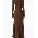 Jasmine Maxi Dress In Brown