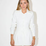 White button-up shirt dress with long sleeves — Odd Muse | Endless UAE