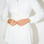 White button-up shirt dress with long sleeves — Odd Muse | Endless UAE