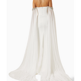 Off-shoulder Cape-sleeve Mermaid Gown - Endless - UAE Rental and Resale for Women's Fashion