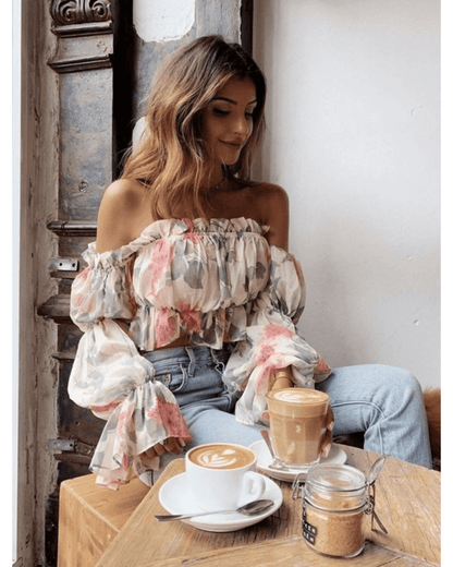 Off Shoulder Flower Frill Top - Endless