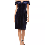 Off Shoulder Navy Velvet - Endless - UAE Rental and Resale for Women's Fashion