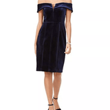 Off Shoulder Navy Velvet - Endless - UAE Rental and Resale for Women's Fashion