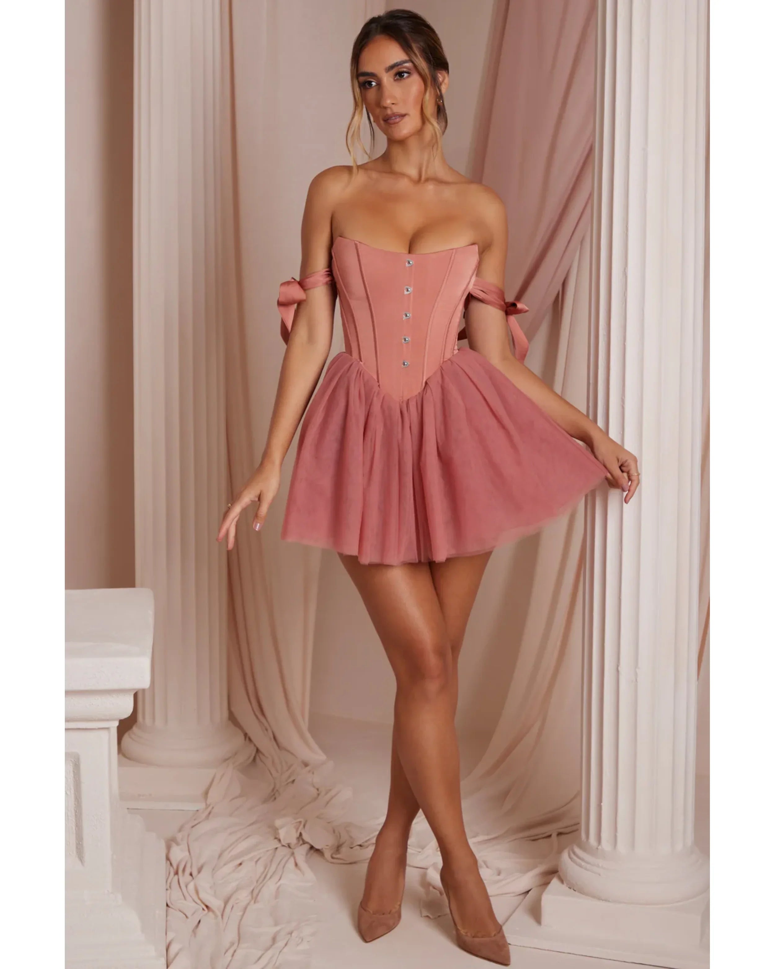 Off Shoulder Tulle Skirt Mini Dress - Endless - UAE Rental and Resale for Women's Fashion