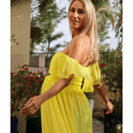 Off The Shoulder Abi Dress In Sunshine - Endless - UAE Rental and Resale for Women's Fashion