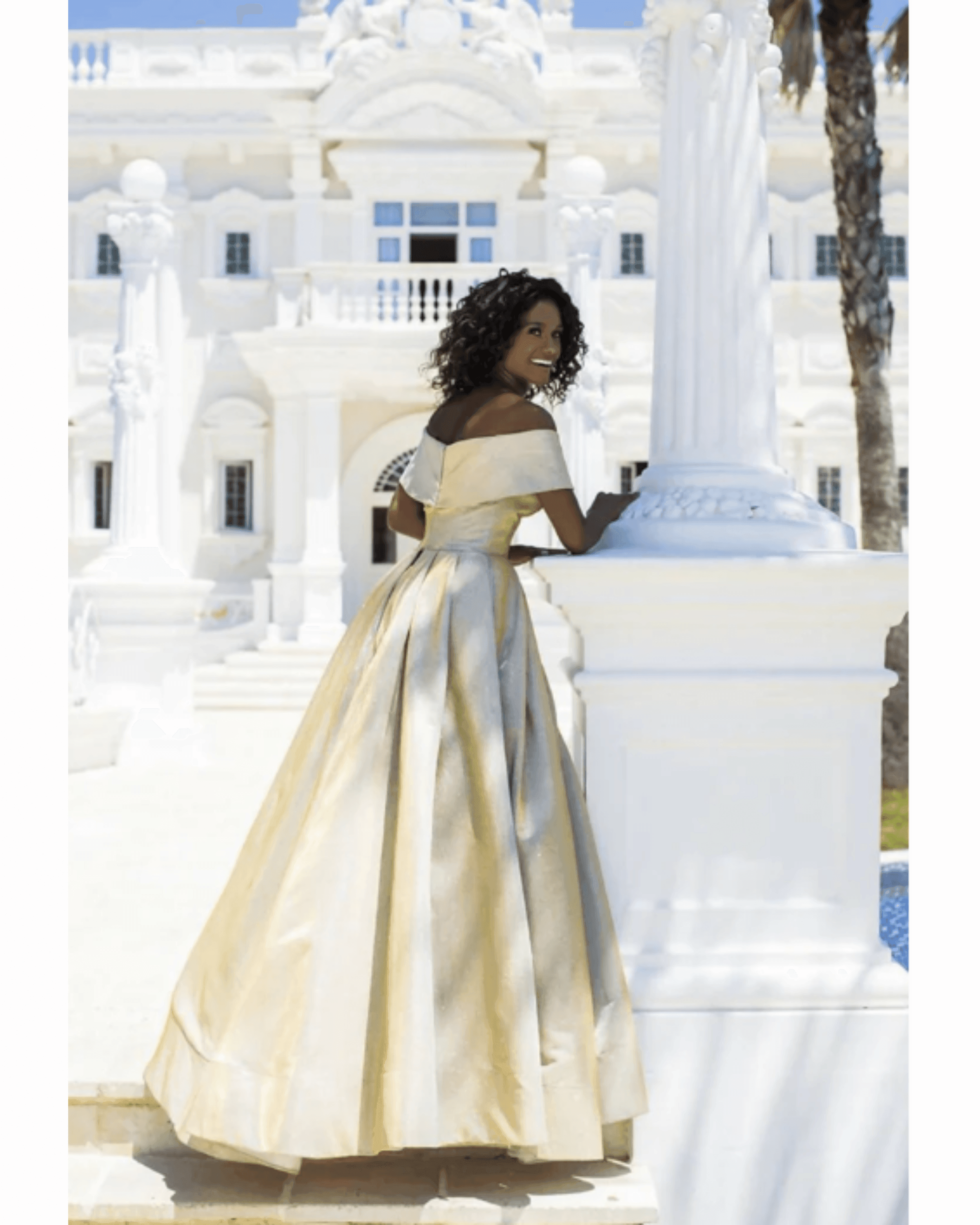 Off The Shoulder Dress with Overskirt - Endless - UAE Rental and Resale for Women's Fashion