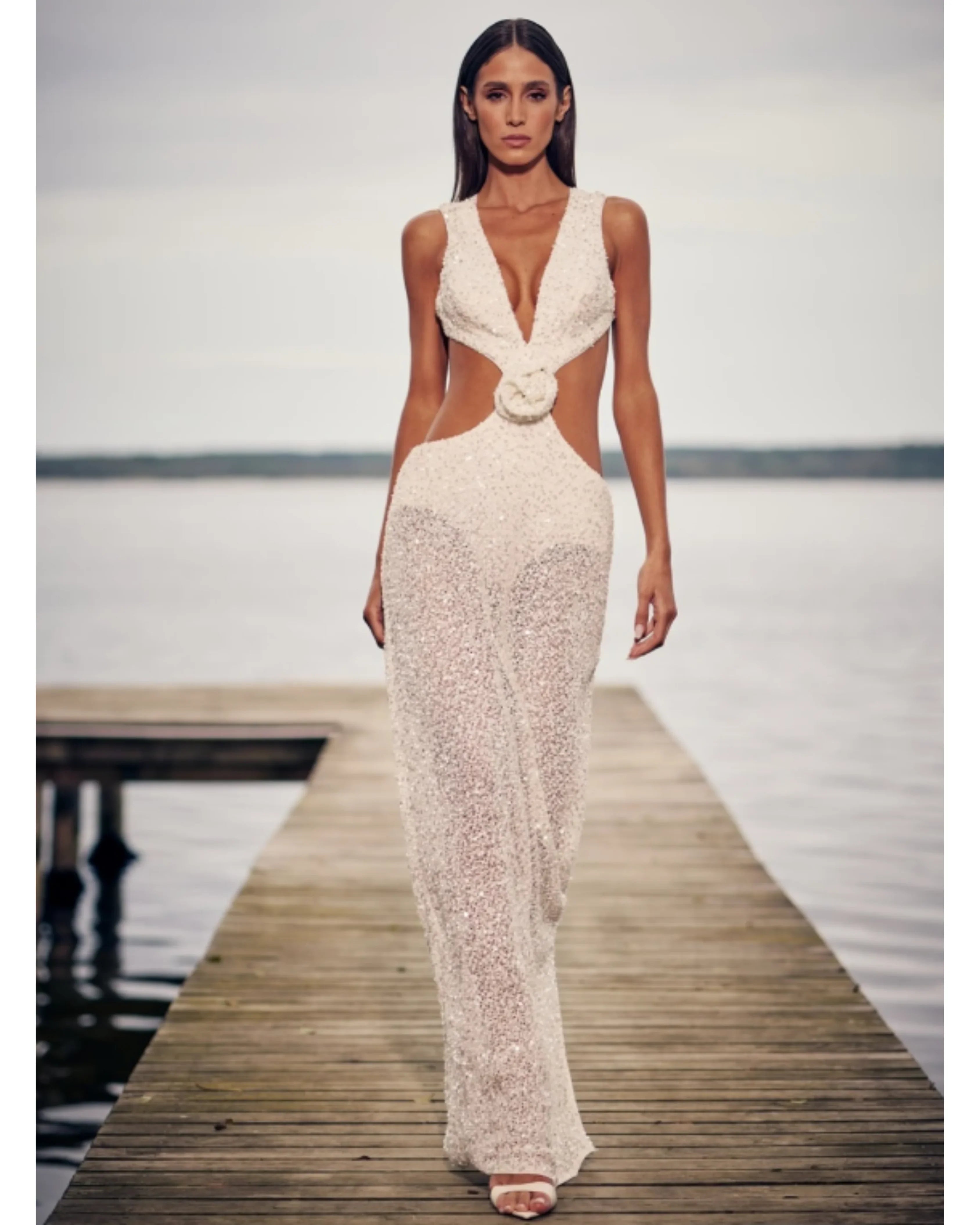 Off White Sequin Dress - Endless - UAE Rental and Resale for Women's Fashion