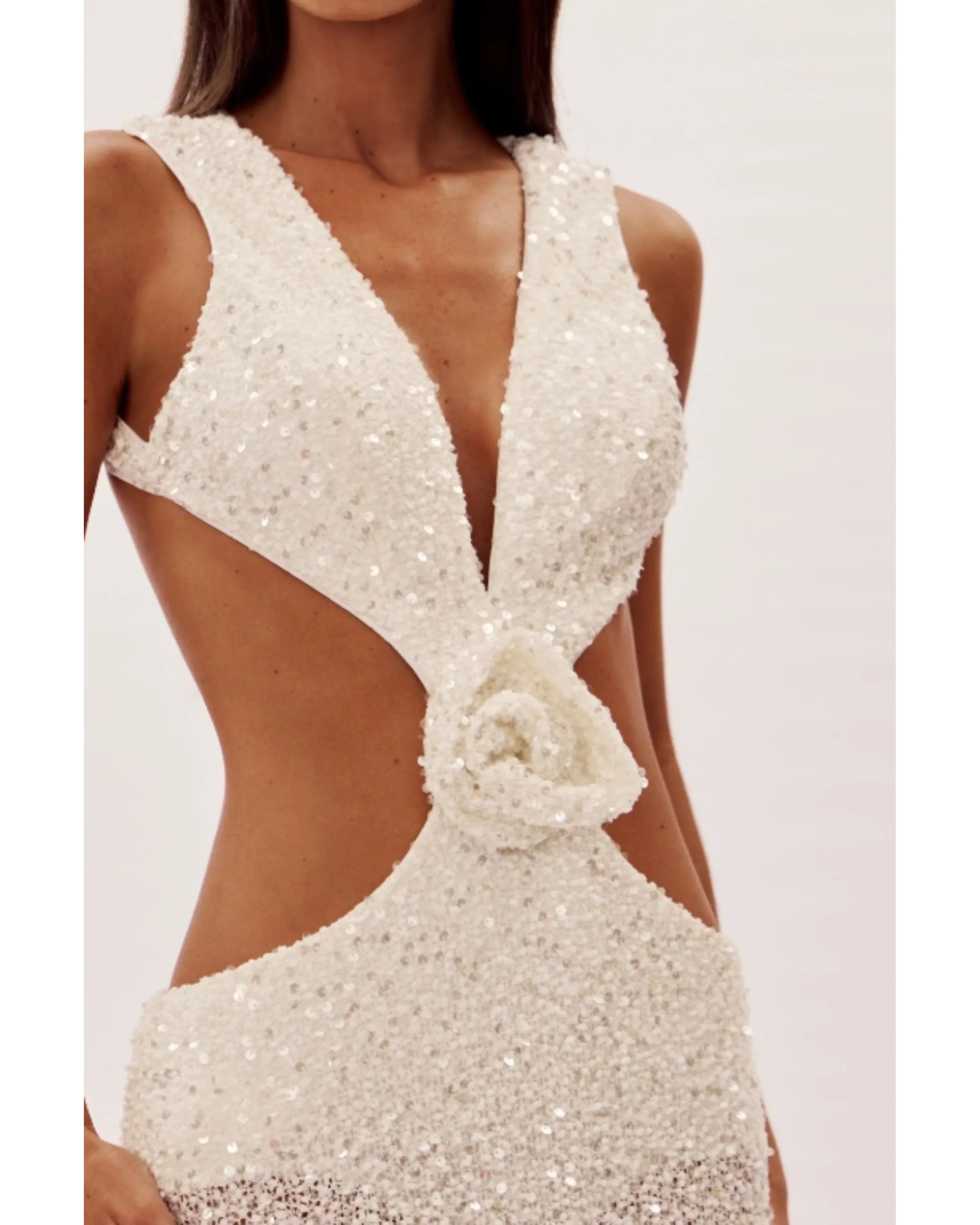 Off White Sequin Dress - Endless - UAE Rental and Resale for Women's Fashion