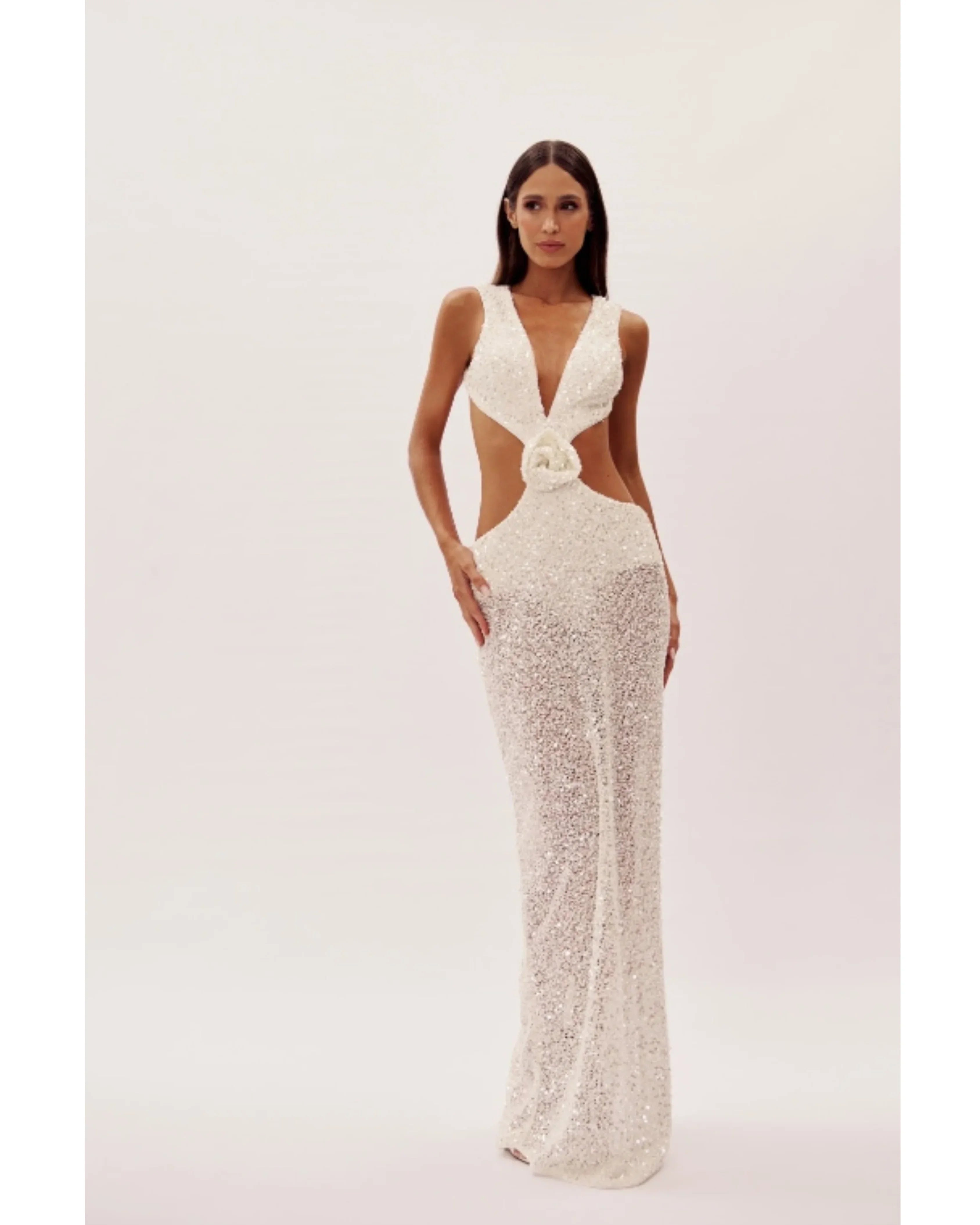 Off White Sequin Dress - Endless - UAE Rental and Resale for Women's Fashion