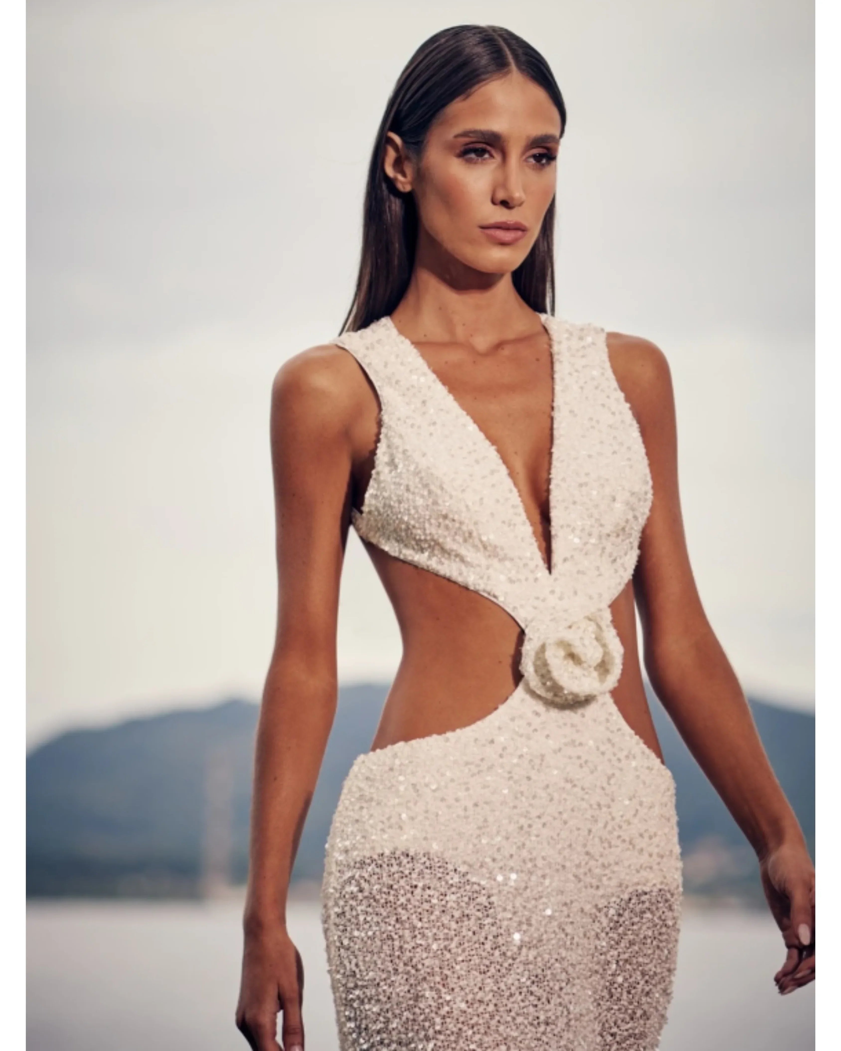 Off White Sequin Dress - Endless - UAE Rental and Resale for Women's Fashion