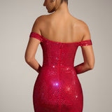 Leonora Embellished Off-Shoulder Mini Dress