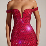 Leonora Embellished Off-Shoulder Mini Dress