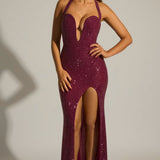 Sansel Embellished Halterneck Gown