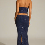 Saphira Embellished Cut-Out Draped Corset Gown