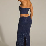 Saphira Embellished Cut-Out Draped Corset Gown