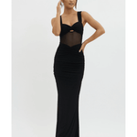 Oliana Sheer Waist Keyhole Maxi Dress - Endless - UAE Rental and Resale for Women's Fashion
