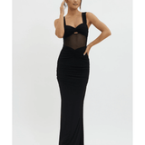 Oliana Sheer Waist Keyhole Maxi Dress - Endless - UAE Rental and Resale for Women's Fashion